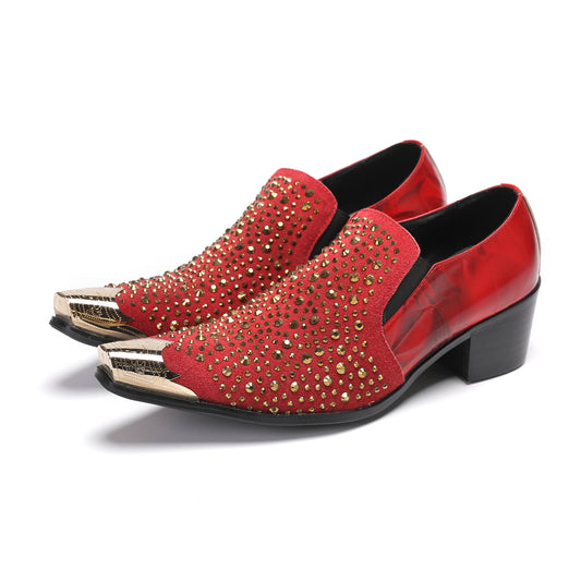 AOMISHOES™ Strass Bruciati Metal Tip Shoes 9115