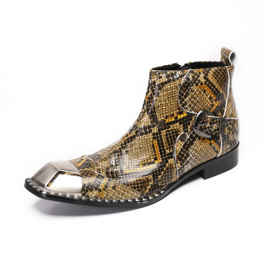 AOMISHOES™ Serpente Fiore Ankle Boots 9203