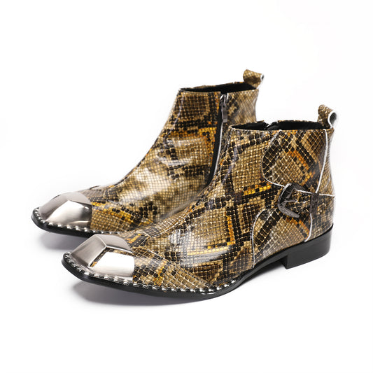 AOMISHOES™ Serpente Fiore Ankle Boots 9203