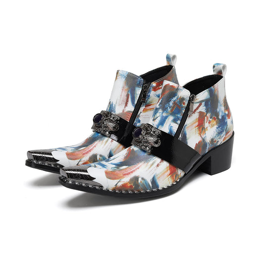 AOMISHOES_Colorful_Lion_Buckle_Shoes_#4104_Fashion_Footwear_for_Everyday_Use_AOMISHOES