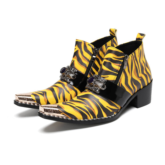 AOMISHOES_Tiger_Print_Metal_Buckle_Shoes_#4105_Fashionable_Footwear_AOMISHOES