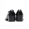 AOMISHOES™ Black Gold-decorated Metal Tip Shoes #4071