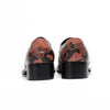 AOMISHOES™ Black Orange Snake Metal Tip Shoes #4072