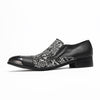 AOMISHOES™ Black Pattern Metal Tip Shoes #4074