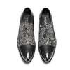 AOMISHOES™ Black Pattern Metal Tip Shoes #4074