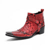 AOMISHOES™ Red Snake Rivet Metal Tip Shoes #4081