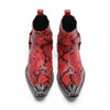 AOMISHOES™ Red Snake Rivet Metal Tip Shoes #4081