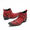 AOMISHOES™ Red Snake Rivet Metal Tip Shoes #4081