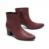 AOMISHOES™ Burgundy Snake Leather Party Chelsea Boot #4082