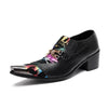 AOMISHOES™ Black Graffiti Metal Tip Shoes #4085