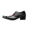 AOMISHOES™ Black Graffiti Metal Tip Shoes #4085