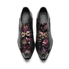 AOMISHOES™ Black Pattern Metal Tip Shoes #4086