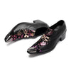 AOMISHOES™ Black Pattern Metal Tip Shoes #4086