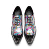 AOMISHOES™ Colorful Snake Pattern Metal Tip Shoes #4087