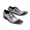 AOMISHOES™ Colorful Snake Pattern Metal Tip Shoes #4087