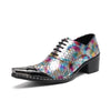AOMISHOES™ Colorful Snake Pattern Metal Tip Shoes #4087