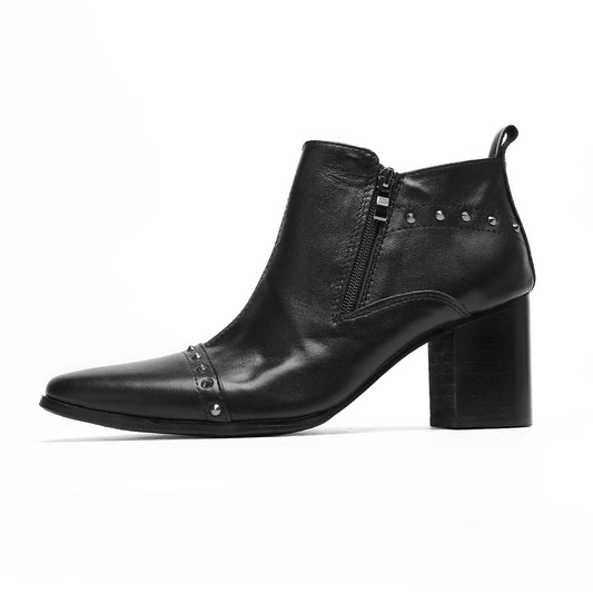 AOMISHOES™ Black Rivet Party high-heeled boots #4093