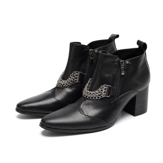 AOMISHOES™ Black Chain Party high-heeled boots #4092