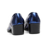 AOMISHOES™ Blue Snake Skin Metal Tip Shoes #4097
