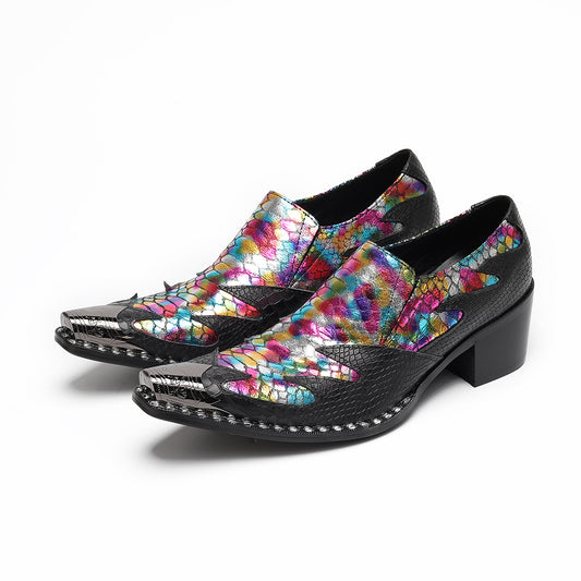 AOMISHOES™ Colorful Snake Metal Tip Shoes #4090