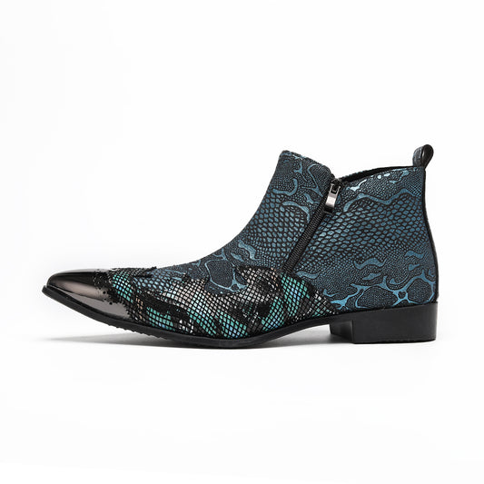 AOMISHOES™ Snake Print Pointy Party Chelsea Boot #4101