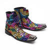 AOMISHOES™ Colorful Geometric Grid Party high-heeled boots #4076