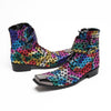 AOMISHOES™ Colorful Geometric Grid Party high-heeled boots #4076