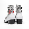 AOMISHOES™ White Printed Metal Tip boots #4078