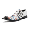 AOMISHOES™ Colorful Graffiti Double Buckle Metal Tip Shoes #4079