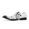 AOMISHOES™ Colorful Graffiti Double Buckle Metal Tip Shoes #4079