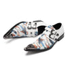 AOMISHOES™ Colorful Graffiti Double Buckle Metal Tip Shoes #4079