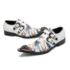 AOMISHOES™ Colorful Graffiti Double Buckle Metal Tip Shoes #4079
