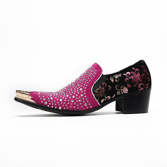 AOMISHOES™ Pink Diamond Metal Tip Shoes #4080