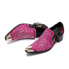 AOMISHOES™ Pink Diamond Metal Tip Shoes #4080