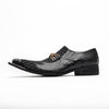 AOMISHOES™ Black Metal Tip Metal Tip Shoes #4073