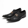 AOMISHOES™ Black Metal Tip Metal Tip Shoes #4073