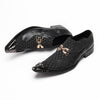 AOMISHOES™ Black Metal Tip Metal Tip Shoes #4073