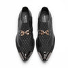 AOMISHOES™ Black Metal Tip Metal Tip Shoes #4073