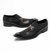 AOMISHOES™ Black Metal Tip Metal Tip Shoes #4073