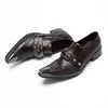 AOMISHOES™ Red Black Metal Gem Metal Tip Shoes #4084