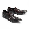 AOMISHOES™ Red Black Metal Gem Metal Tip Shoes #4084