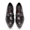 AOMISHOES™ Red Black Metal Gem Metal Tip Shoes #4084