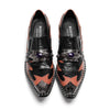 AOMISHOES™ Brown-Black Gem-Embedded Metal Tip Shoes #4070