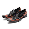 AOMISHOES™ Brown-Black Gem-Embedded Metal Tip Shoes #4070