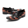 AOMISHOES™ Brown-Black Gem-Embedded Metal Tip Shoes #4070