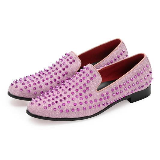 AOMISHOES™ Pink Rivet Dress Shoes 9180