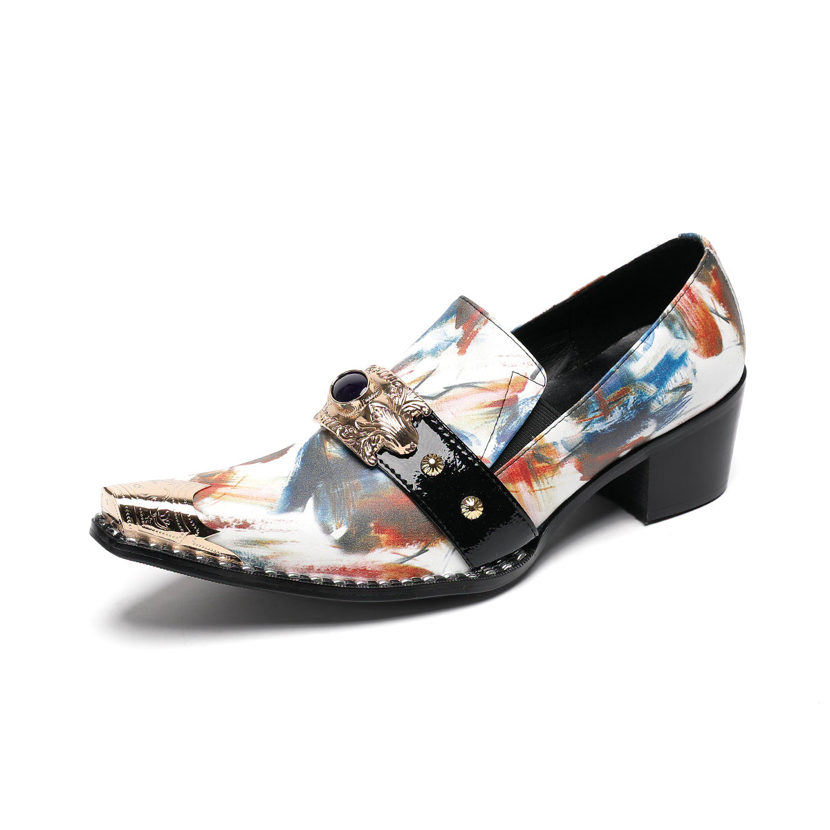 AOMISHOES™_Gorgeous_Luxury_Metal_Tip_Shoes_#4043_Party_Wear