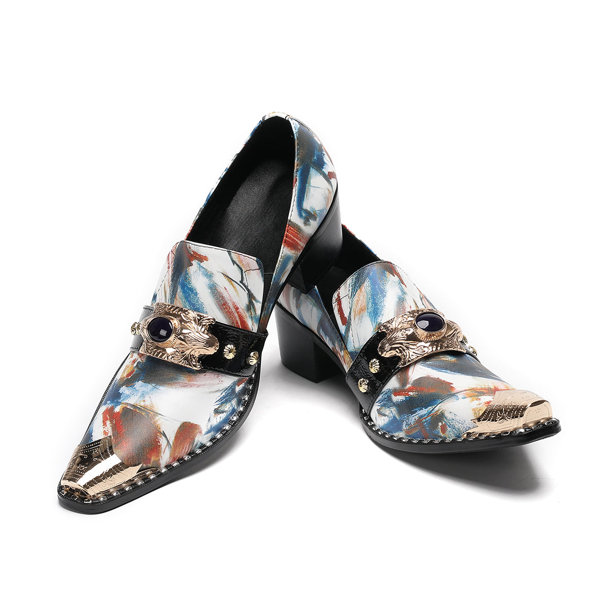 AOMISHOES™_Gorgeous_Luxury_Metal_Tip_Shoes_#4043_Party_Wear