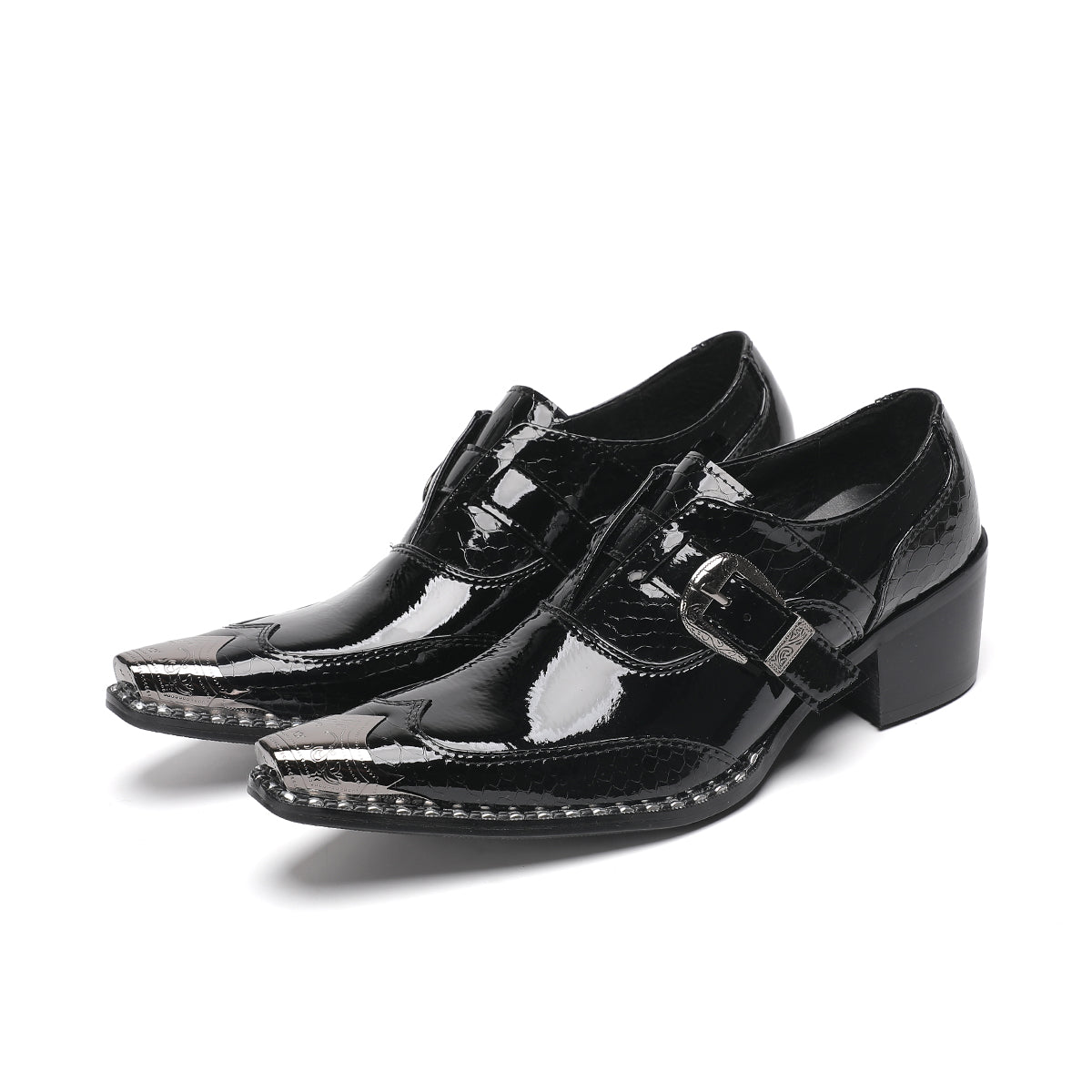 AOMISHOES™_Classic_Black_Metal_Tip_Shoes_#4044_Party_Wear_AOMISHOES™