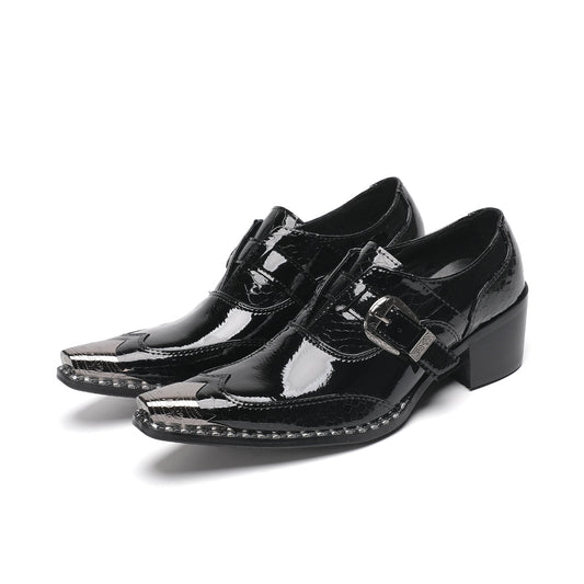 AOMISHOES™_Classic_Black_Metal_Tip_Shoes_#4044_Party_Wear_AOMISHOES™